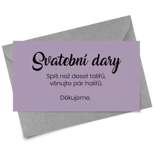 Papírová kartička dary TOMA