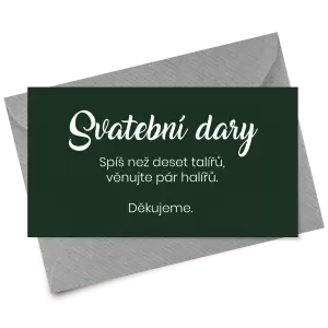 Papírová kartička dary TOMA