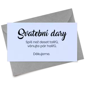 Papírová kartička dary TOMA