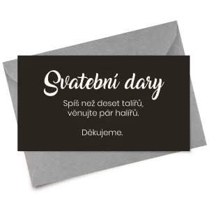 Papírová kartička dary TOMA