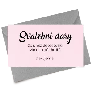 Papírová kartička dary TOMA