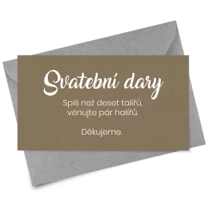 Papírová kartička dary TOMA