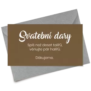 Papírová kartička dary TOMA