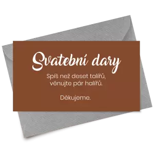 Papírová kartička dary TOMA