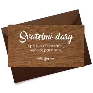 Dřevěná kartička dary TOMA