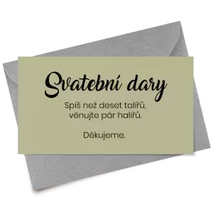 Papírová kartička dary TOMA