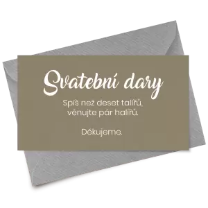 Papírová kartička dary TOMA