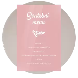 Plexi svatební menu TOMA