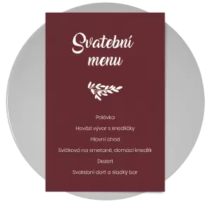 Papírové svatební menu TOMA