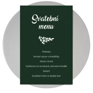 Papírové svatební menu TOMA