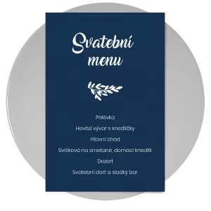 Papírové svatební menu TOMA