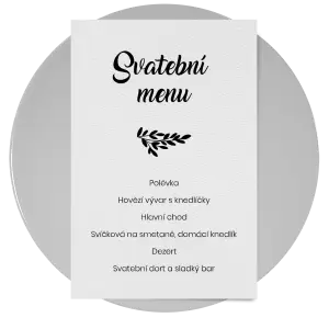 Papírové svatební menu TOMA