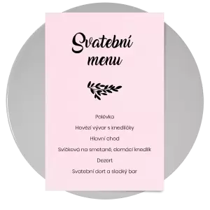 Papírové svatební menu TOMA