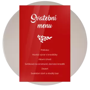 Plexi svatební menu TOMA