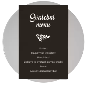 Papírové svatební menu TOMA
