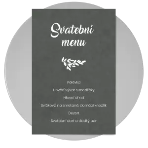 Papírové svatební menu TOMA