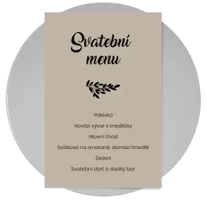 Papírové svatební menu TOMA