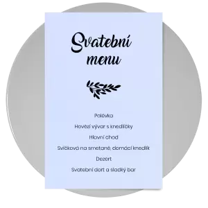 Papírové svatební menu TOMA