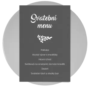 Papírové svatební menu TOMA