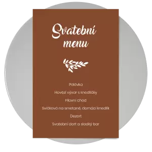 Papírové svatební menu TOMA