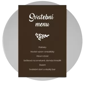 Papírové svatební menu TOMA