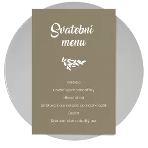 Papírové svatební menu TOMA