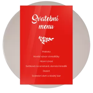Plexi svatební menu TOMA