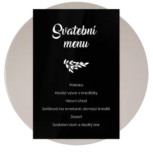 Plexi svatební menu TOMA