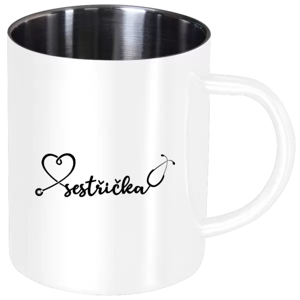 Nerezový hrnek Sestřička - stetoskop
