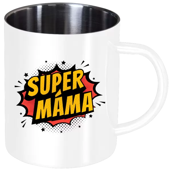Nerezový hrnek Supermáma - bublina