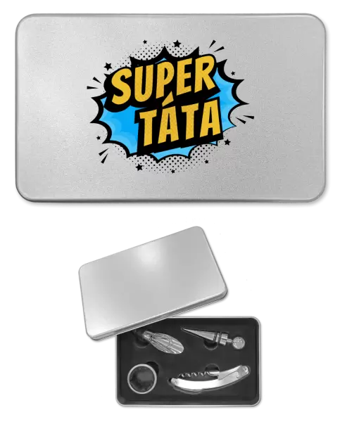 Sada k vínu plechová Supertáta - bublina