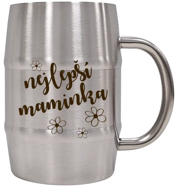 Nerezový chladicí půllitr Nejlepší maminka - kytičky