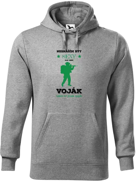 Pánská mikina Nesnáším být sexy, ale jsem voják