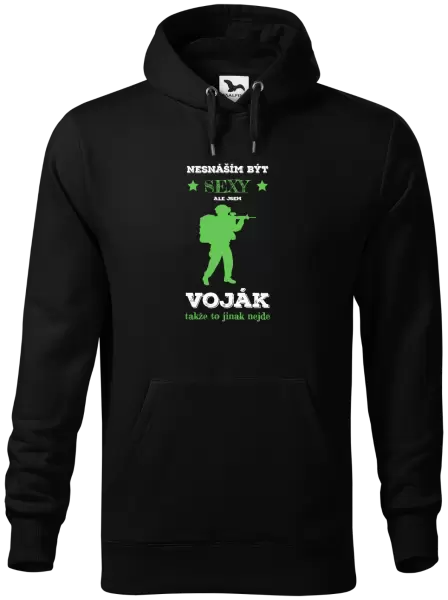 Pánská mikina Nesnáším být sexy, ale jsem voják