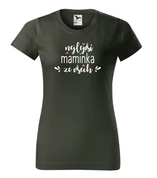 Dámské tričko nejlepší maminka ze všech - srdíčka