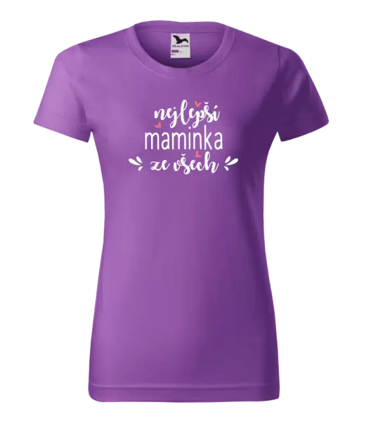 Dámské tričko nejlepší maminka ze všech - srdíčka
