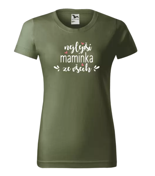 Dámské tričko nejlepší maminka ze všech - srdíčka