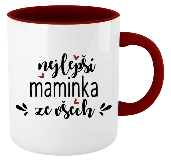 Hrnek nejlepší maminka ze všech - srdíčka