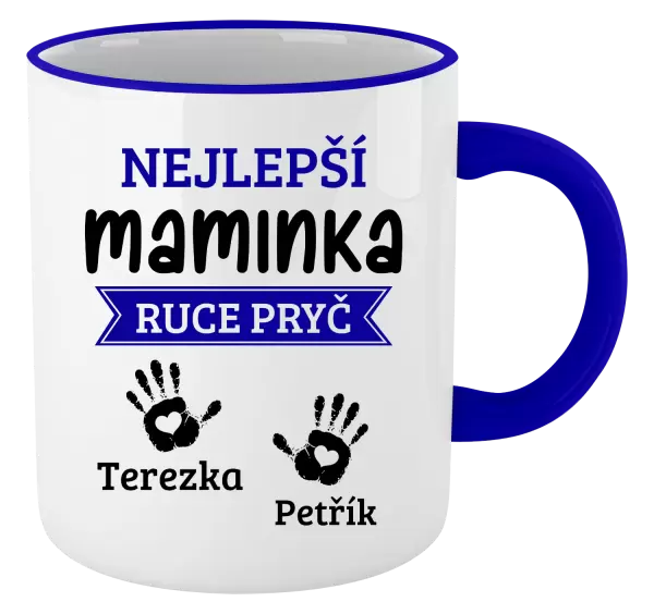 Hrnek Nejlepší maminka, ruce pryč - 2 děti
