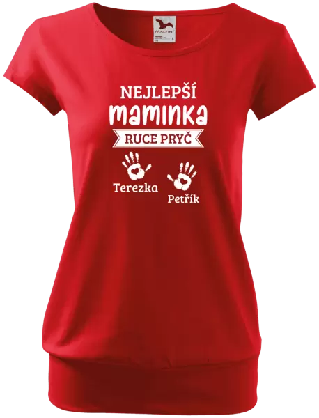 Dámské tričko Nejlepší maminka, ruce pryč - 2 děti