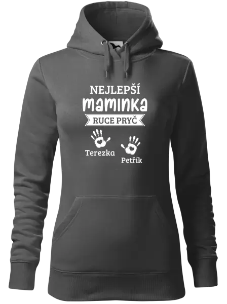 Dámská mikina Nejlepší maminka, ruce pryč - 2 děti