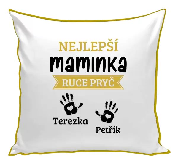 Polštář Nejlepší maminka, ruce pryč - 2 děti