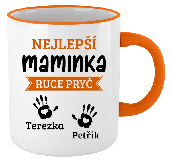 Hrnek Nejlepší maminka, ruce pryč - 2 děti