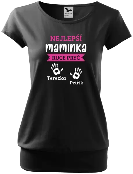 Dámské tričko Nejlepší maminka, ruce pryč - 2 děti