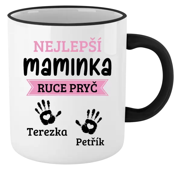 Hrnek Nejlepší maminka, ruce pryč - 2 děti