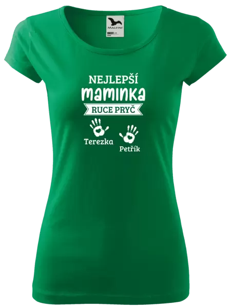 Dámské tričko Nejlepší maminka, ruce pryč - 2 děti