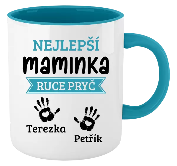 Hrnek Nejlepší maminka, ruce pryč - 2 děti