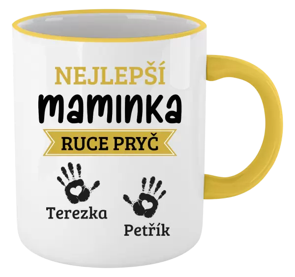 Hrnek Nejlepší maminka, ruce pryč - 2 děti