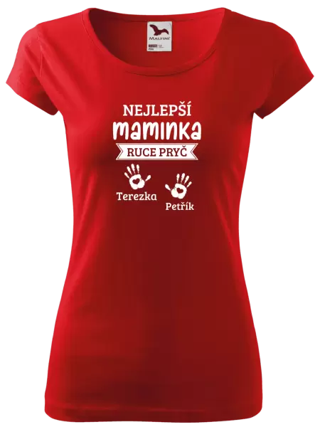Dámské tričko Nejlepší maminka, ruce pryč - 2 děti