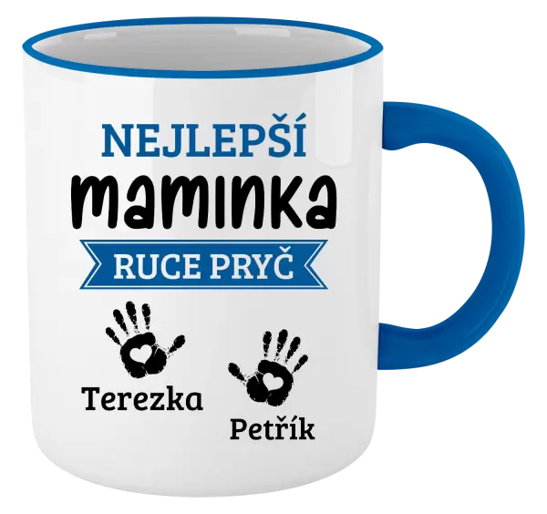 Hrnek Nejlepší maminka, ruce pryč - 2 děti
